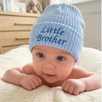 KW114: Baby Embroidered Little Brother Knitted Hat (Newborn -3 Months)